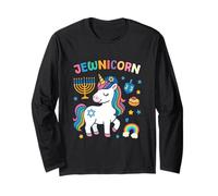 Jew-nicorn Funny Jewish Unicorn Hanukkah Boys Girls Kids Long Sleeve T-Shirt