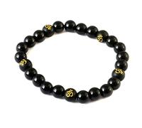 Jewar Beaded Bracelet with Zen Buddha Charm Stretchable Rose Quartz, Black and White Yin Yang, Om Symbol Meditation Handmade Jewelry for Women & Men, One Size, Rose Quartz Onyx Gemstone, Quartz