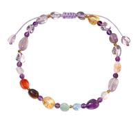 Jewboo 7 Chakra Crystals and Stones Anklet Irregular Tumbled Gems Beaded Ankle Bracelets for Women Spiritual Energy Meditation Yoga Healing Jewelry Mom's Gifts (Ametrine)