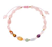 Jewboo 7 Chakra Crystals and Stones Anklet Irregular Tumbled Gems Beaded Ankle Bracelets for Women Spiritual Energy Meditation Yoga Healing Jewelry Mom's Gifts (Rose Quartz)