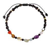 Jewboo 7 Chakra Crystals and Stones Anklet Irregular Tumbled Gems Beaded Ankle Bracelets for Women Spiritual Energy Meditation Yoga Healing Jewelry Mom's Gifts (Gold Obsidian)