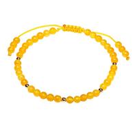 Jewboo Gemstone Bracelet for Women Crystals and Healing Stones Beaded Stone Chakra Bracelets Healing Energy Crystal Jewelry Gifts Adjustable 4mm (Yellow agate)