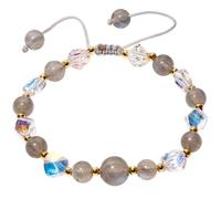 Jewboo Moonstone Agate Gemstones and Crystals Bracelets for Women Faceted Shiny Crystals Adjustable Mother's Day Birthday Anniversary Jewelry Gift for Women (Moonstone)