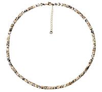 Jewboo Real Gemstones and Crystals Choker Necklaces for Women Coin shaped Beads Energy Healing Crystal Simple Choker Necklace Gift (Dalmatian Jasper)