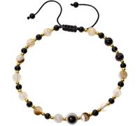 Jewboo Sardonyx Agate with Evil Eye Anklet for Women Crystals and Gemstones Beaded Beach Foot Anklets Energy Stone Birthday Gifts for Her Adjustable