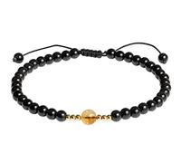 Jewboo Simple Natural Black Obsidian/Citrine Crystals Anklet Anxiety Healing Protection Ankle Bracelets for Women Beach Foot Jewelry Adjustable (8.5-10inch)