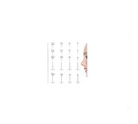 Jewdreamer 14K Gold Plated Threadless Nose Studs CZ Nose Rings for Women Men 316L Surgical Steel Labret Studs Lip Rings Push in Flat Back Stud Earrings CZ Nose Nostril Tragus Helix Piercing Jewelry