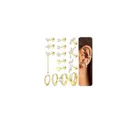 JeweBella 15Pcs Helix Piercing Jewellery Surgical Steel 20G Hypoallergenic Flat Back Earrings for Women Silver Gold Stud Hoop Earrings Helix Cartilage Earrings Tragus Daith Conch Piercing Jewellery