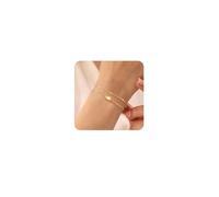 JeweBella 2 PCS Gold Bracelets for Women Adjustable 18K Gold Plated Birthstone Bracelet Jewellery Layered Friendship Bracelet Charm Bracelets Stack for Girls