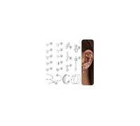 JeweBella 20 Pcs Surgical Steel Helix Piercing Jewellery Hypoallergenic Screw Flat Back earrings Set Tragus Hoop Conch Daith Piercing Jewellery Clip Silver Gold Cartilage Stud Earrings for Women