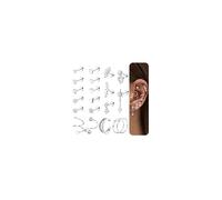 JeweBella 20 Pcs Surgical Steel Helix Piercing Jewellery Hypoallergenic Screw Flat Back earrings Set Tragus Hoop Conch Daith Piercing Jewellery Clip Silver Gold Cartilage Stud Earrings for Women