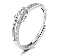 JeweBella 925 Sterling Silver Adjustable Knot Ring for Women - Thumb, Engagement, Promise Ring Jewelry in Silver/Gold/Rose Gold