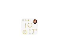 JeweBella 925 Sterling Silver Hypoallergenic Earrings for Women - 14K Gold Plated Stud Hoop Sets for Multiple Piercings - Flat Back Huggies Stack