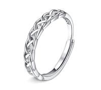 JeweBella Adjustable 925 Sterling Silver Ring for Women Girls Eternity Celtic Knot Thumb Ring Wedding Engagement Promise Rings Mum Rings Mothers Day Gifts Anniversary Jewellery Gifts with Box