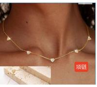 JeweBella Dainty Silver Necklaces for Women Gold Necklace Trendy Non Tarnish Heart Flower 5A+ Cubic Zirconia Adjustable Choker Necklace Bracelet 14K Gold Jewellery Set