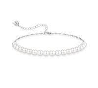 JeweBella Freshwater Pearl Bracelets for Womens Adjustable Handmade Pearl Bracelet Hand Chain 18K Gold/Rose Gold/White Gold Plated Elegant Beaded Jewellery Gifts for Women