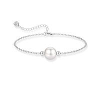 JeweBella Freshwater Pearl Bracelets for Womens Adjustable Handmade Pearl Bracelet Hand Chain 18K Gold/Rose Gold/White Gold Plated Elegant Beaded Jewellery Gifts for Women