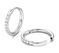 JeweBella G23 Implant Grade Titanium Earrings Helix Hoop Hypoallergenic 18G