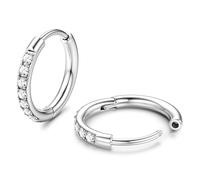 JeweBella G23 Implant Grade Titanium Earrings Helix Hoop Hypoallergenic 18G