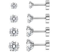 JeweBella G23 Titanium Earrings Hypoallergenic Flat Back Earrings Studs