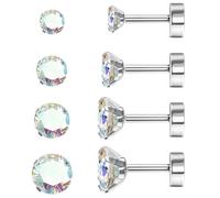 JeweBella G23 Titanium Earrings Hypoallergenic Flat Back Earrings Studs