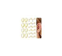 JeweBella Hypoallergenic Flat Back Earrings for Women Gold/Silver Stud Hoop Earrings Surgical Steel Earrings Small Sleeper Cartilage Earrings Set for Multiple Piercings