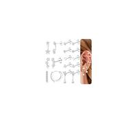 JeweBella Hypoallergenic Flat Back Earrings for Women Gold/Silver Stud Hoop Earrings Surgical Steel Earrings Small Sleeper Cartilage Earrings Set for Multiple Piercings