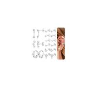 JeweBella Hypoallergenic Flat Back Earrings for Women Gold/Silver Stud Hoop Earrings Surgical Steel Earrings Small Sleeper Cartilage Earrings Set for Multiple Piercings