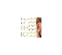 JeweBella Hypoallergenic Flat Back Earrings for Women Gold/Silver Stud Hoop Earrings Surgical Steel Earrings Small Sleeper Cartilage Earrings Set for Multiple Piercings