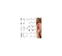 JeweBella Hypoallergenic Flat Back Earrings for Women Gold/Silver Stud Hoop Earrings Surgical Steel Earrings Small Sleeper Cartilage Earrings Set for Multiple Piercings