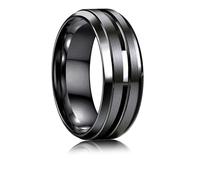 JeweBella Stainless Steel Mens Rings Wedding Band Ring for Men-8MM Wide