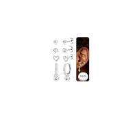 JeweBella Sterling Silver Stud Earrings for Women Hypoallergenic Gold Silver Earrings Set for Multiple Piercings Dainty Small Stud Hoop Cartilage Earring Stack Helix Piercing Jewellery