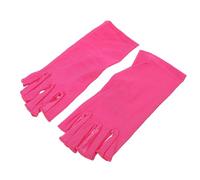 JEWEDECO 1 Pair Breathable Polyester Half Finger UV Shield Gloves for Nail Art Manicure, Comfortable Open-Toed Gel Gloves Protecting Hands from UV Light During Nail Care