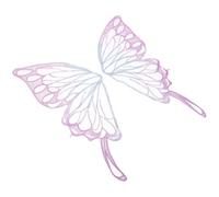 JEWEDECO 1 Pair Butterfly Embroidered Appliques Decorative Clothes Patches Made of Polyester and Embroidered Mesh for DIY Crafts Sewing and Clothing Repair