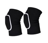 JEWEDECO 1 Pair Thickened Warm Knee Pads for Sports Volleyball Yoga Dance Skating, Black White Edge, Universal Size Cotton Sponge Protective Brace for Knee Impact and Injury Prevention