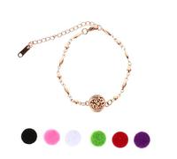 JEWEDECO 1 Set Chic Perfume Diffuser Bracelet Rose Gold Hollow Out Design for Women Elegant Aromatherapy Accessory for Special Occasions Lightweight Comfortable Wear