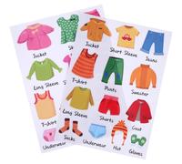 JEWEDECO 1 Sheet Clothes Clothing Category Sticker Clothes Organization Stickers 12.77x9.43x0.04in PVC Easy to Read Easy to Use Nursery Room