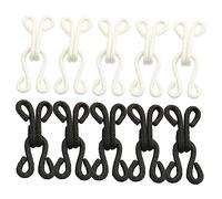 JEWEDECO 10 Pairs Black Sewing Hooks and Eyes for Bra Small Hook Eye Closure Closure for Clothing Easy to Use