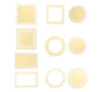 JEWEDECO 10 Pcs Gold Hot Stamping Lace Paper Decorative Hollow-Out Scrapbook Material for DIY Crafts, Cards, and Handbook Journals in UK