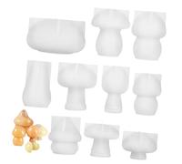 JEWEDECO 10 Pcs Mushroom Silicone Molds for Epoxy Crafting Flexible DIY Craft Moulds for Home Decorations and Unique Handmade