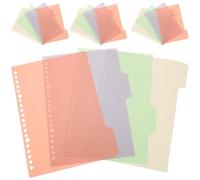 JEWEDECO 10 Sets Binder Dividers Loose Leaf Notepad Tabs 4 Colors Pp Material Creative Design Indexing Organizing Binder for Reports and Research