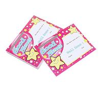 JEWEDECO 100 Sheets Purple A6 Award Certificates English Printing Cartoon Student Performance Reward Paper for Classroom and School Recognition