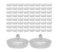 JEWEDECO 100pcs Aluminum Foil Weighing Pans Stackable Easy Handling Silver Laboratory Weigh Boats for Sample Preparation Chemistry Lab