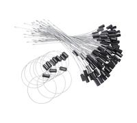 JEWEDECO 100pcs Black Steel Security Cable Seals Numbered Anti-Tamper Tags for Cargo and Truck Trailers, Self-Locking Irreversible Design for High Security in Shipping Operations