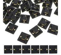 JEWEDECO 100pcs Cable Tie Anchors Zip Tie Mounting Base Compact Self-Adhesive Base Abs Glue Material Black for Cable Management at Home and Office