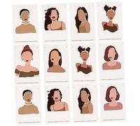 JEWEDECO 100pcs Earring Display Cards for Ear Studs and Necklaces Elegant Jewelry Holder Cards for Selling Craft Shows and Home Storage Mixed Face Design