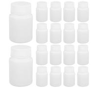 JEWEDECO 100pcs Mini Pill Bottles 50ml Small White Pe Plastic Airtight and Waterproof Storage Containers for Travel and Daily Use Portable Supplement and Medicine Holder