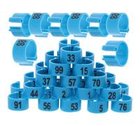 JEWEDECO 100pcs Numbered Pigeon Foot Rings Blue Identification Leg Bands for Racing and Private Poultry Marking, Sturdy Pet Bird Leg Bands for Pigeon Health and Tracking