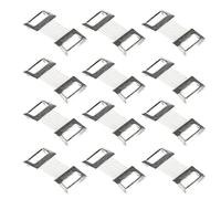 JEWEDECO 100pcs White Aluminum Elastic Buckles Tape Buttons Hook Tape Buckles for Secure Hold and Compression Wraps in First Aid