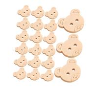 JEWEDECO 100pcs Wooden Bear Buttons Unfinished DIY Sewing Supplies for Crafts Scrapbooking Cartoon Animal Shape with Easy Grip for Fine Motor Skill Development